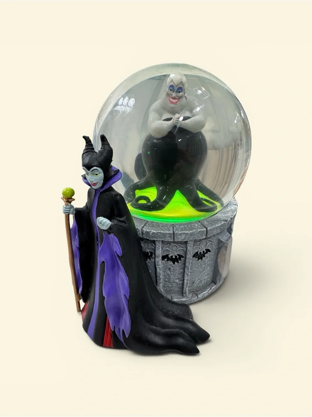 Disney Maleficent & Ursula Snow Globe Figurine - Black, Purple, Green - Picture 5 of 12